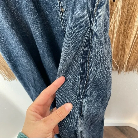 white christmas dresses Montsand Denim Blue Corset Midi Dress main image 0